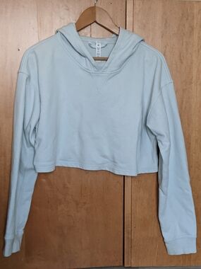 Lululemon Womens All Yours Cropped Hoodie Sz 12 Pullover Light Green
